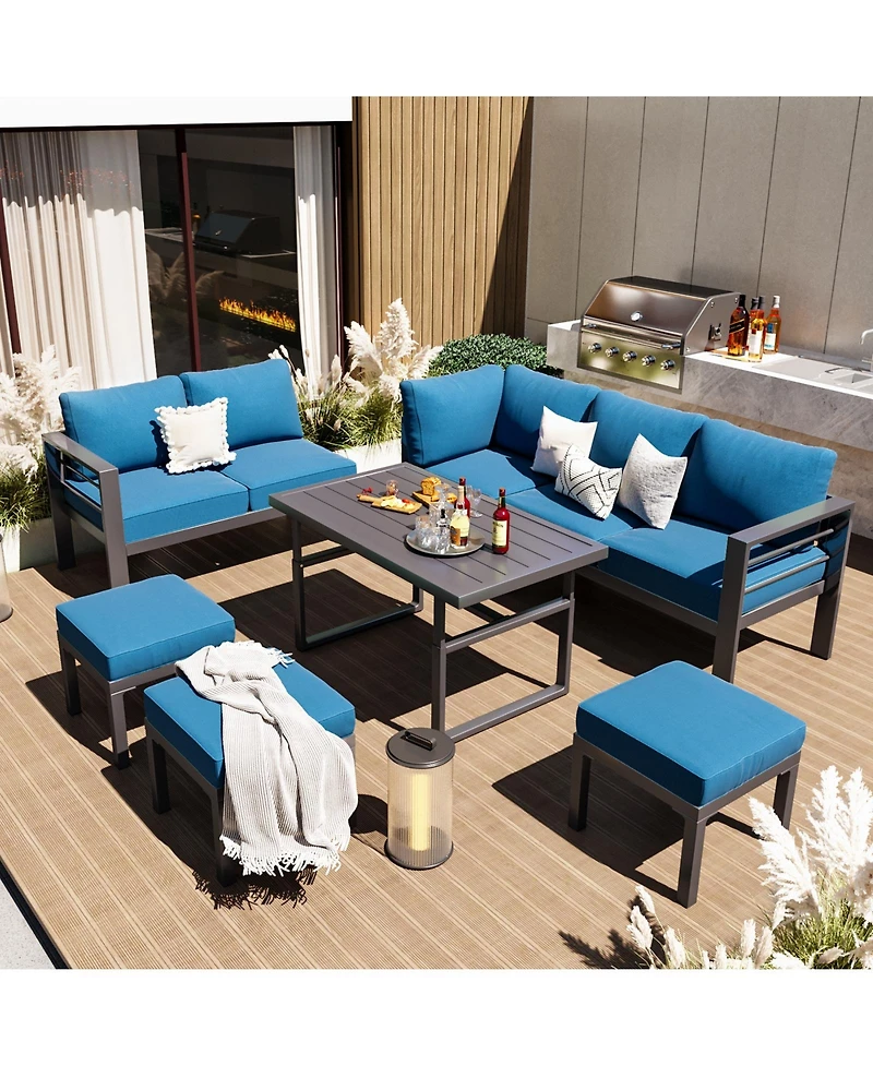 Aecojoy Aluminum Patio Furniture Set with Table and Chair