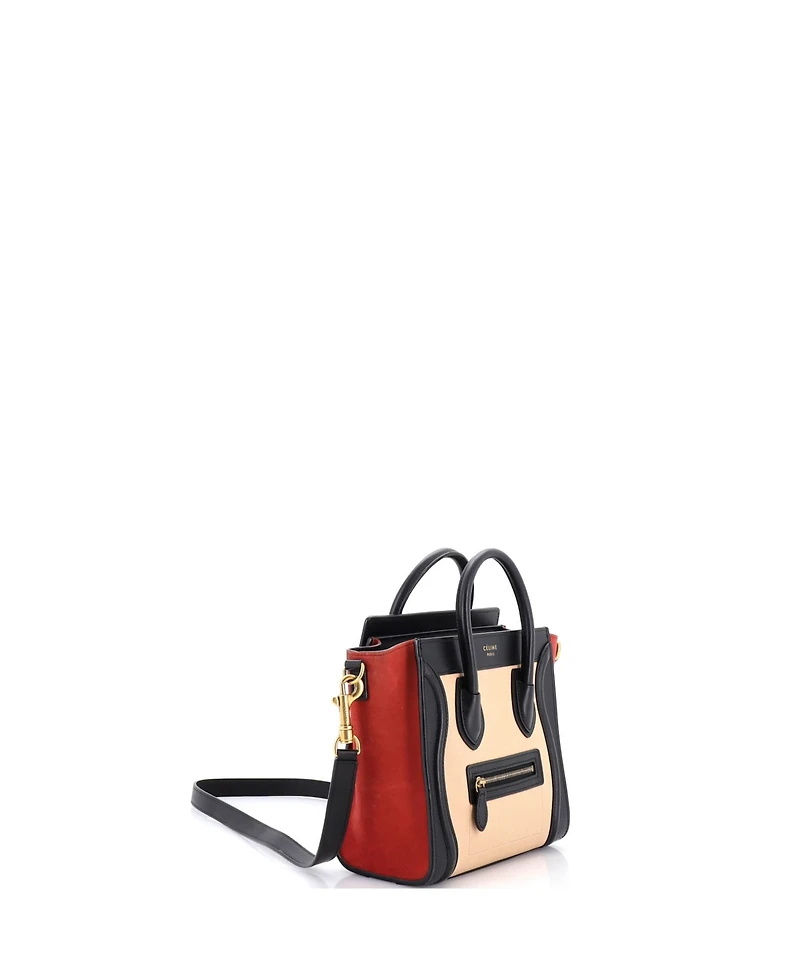 Pre-Owned Celine Nano Tricolor Luggage Bag Leather