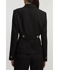 Karen Millen Women's Textured Compact Stretch Tailored Jacket