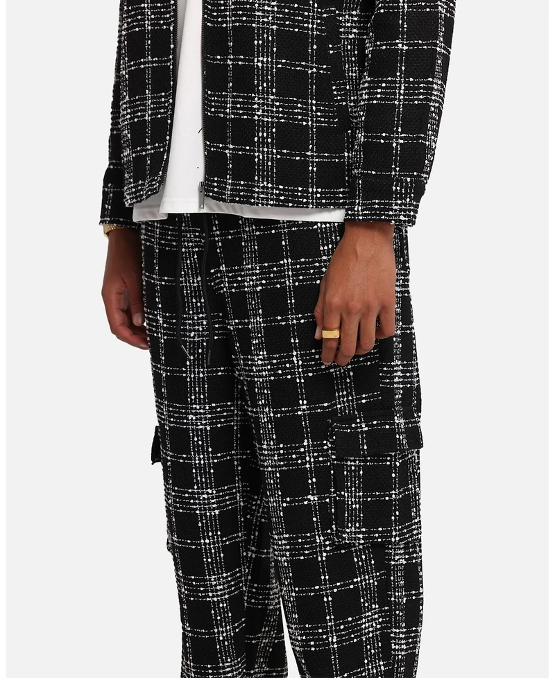 Xxiii Men's Boucle Tweed Plaid Cargo Pants