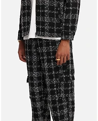 Xxiii Men's Boucle Tweed Plaid Cargo Pants