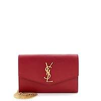 Pre-Owned Saint Laurent Uptown Chain Wallet Leather