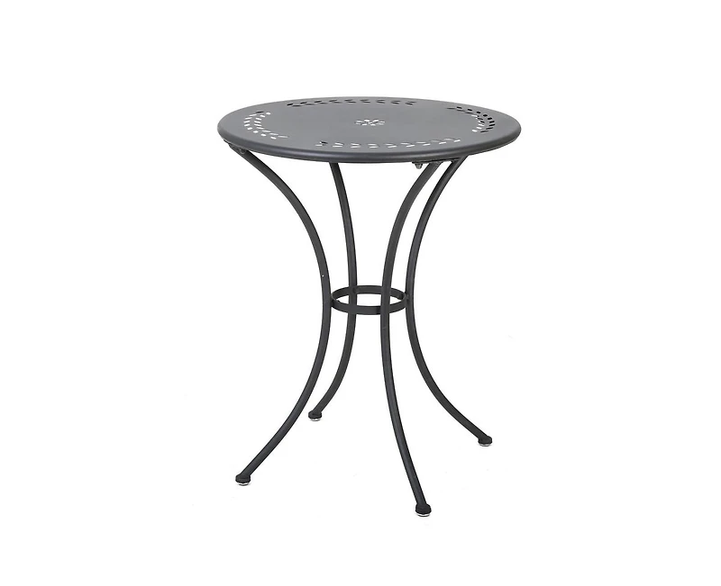 sumyeg 3-Piece Floral Pattern Iron Bistro Set with Stackable Chairs