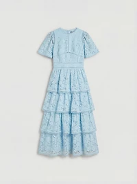 Coast Women's Flutter Sleeve Tiered Midi Dress