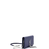 Pre-Owned Saint Laurent Classic Monogram Tassel Chain Wallet Embossed Leather