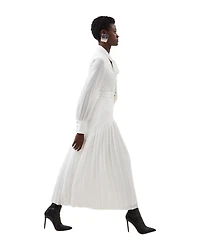 Karen Millen Jersey Ponte Georgette Mix Midi Dress