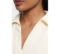 Karen Millen Women's Tailored Crepe Belted Pleated Midi Dress