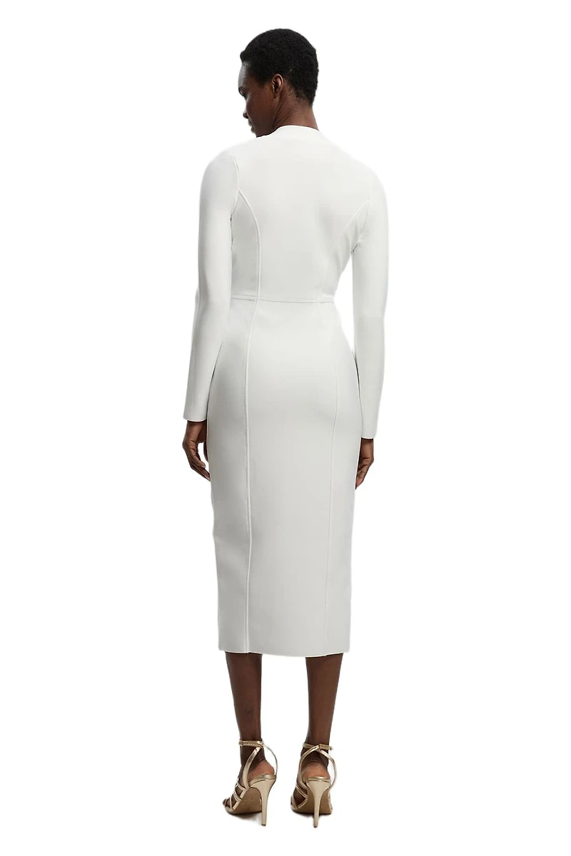Karen Millen Women's Bandage Zip Detail Midi Dress