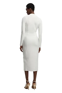 Karen Millen Women's Bandage Zip Detail Midi Dress