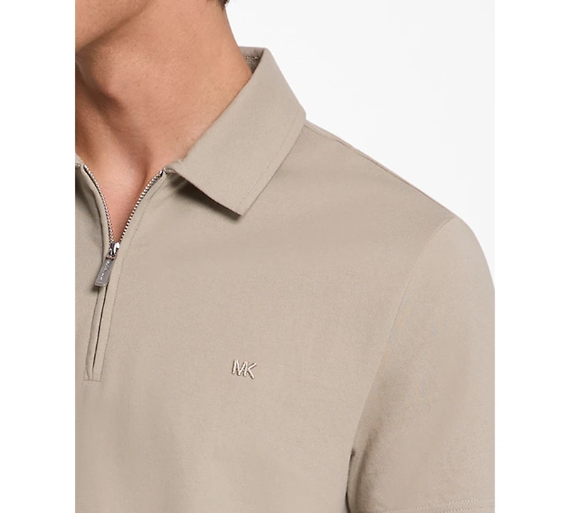 Michael Kors Men's Sleek Regular-Fit 1/4-Zip Pique Polo Shirt