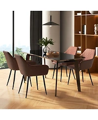 Slickblue Modern Dining Chair Set of 2 with Curved Backrest and Spacious Wide Seat Design