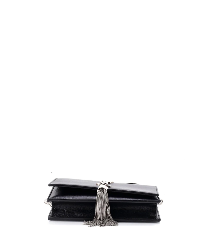 Pre-Owned Saint Laurent Small Classic Monogram Tassel Crossbody Bag Grainy Leather