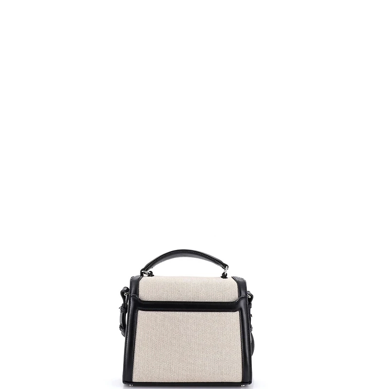 Pre-Owned Saint Laurent Mini Cassandra Top Handle Bag Canvas with Leather