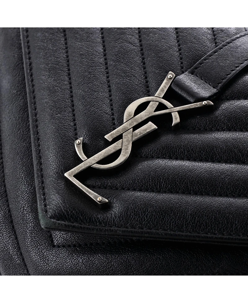 Pre-Owned Saint Laurent Medium Classic Monogram College Bag Matelasse Chevron Leather