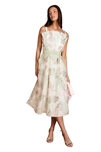Coast Women's Fan Bodice Embroidered Mesh Midi Dress