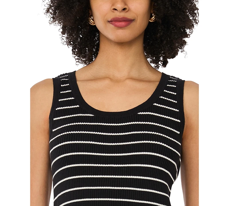 Vince Camuto Women's Cotton Ribbed Striped Tank Top