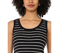 Vince Camuto Women's Cotton Ribbed Striped Tank Top
