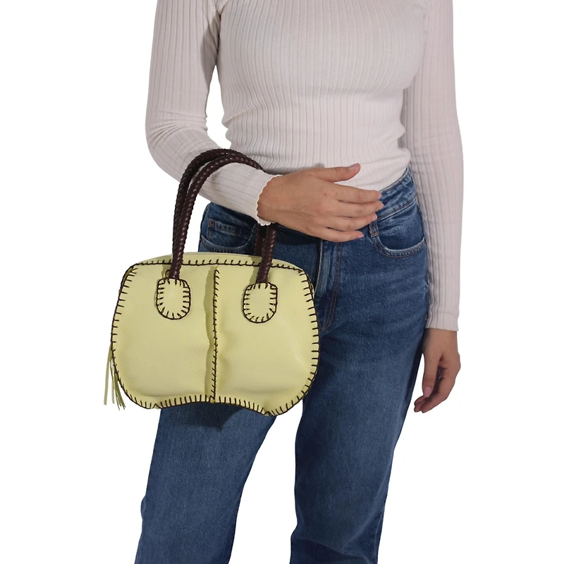 Carlos Falchi Mini Barrel Leather Bag
