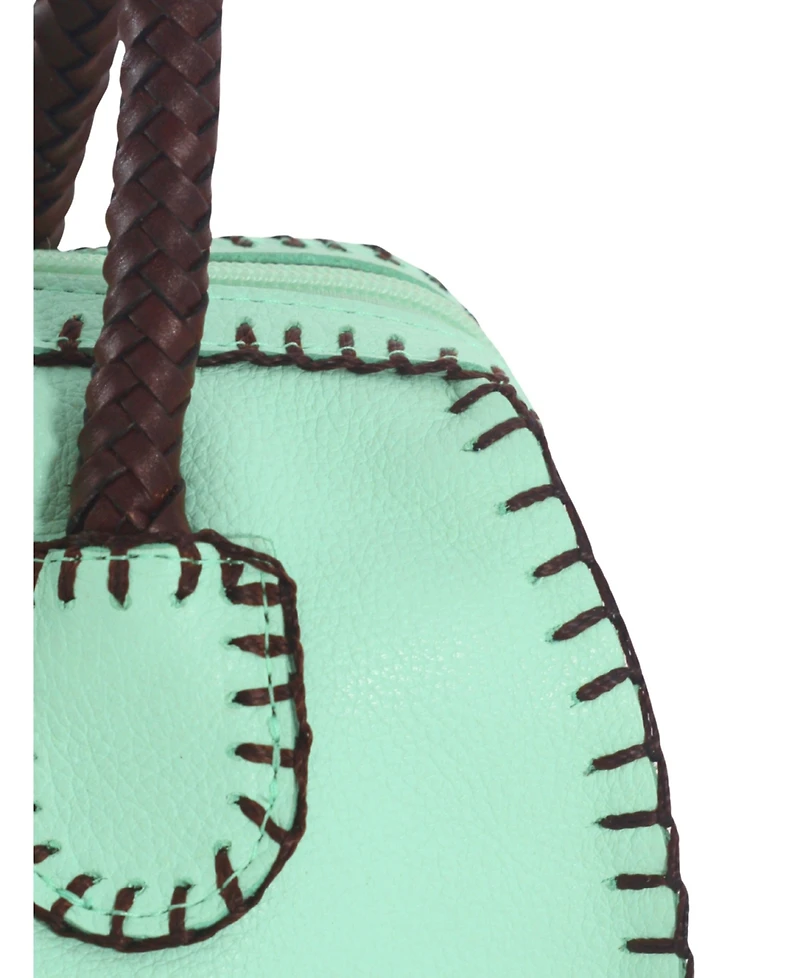 Carlos Falchi Mini Barrel Top Grain Leather Bag