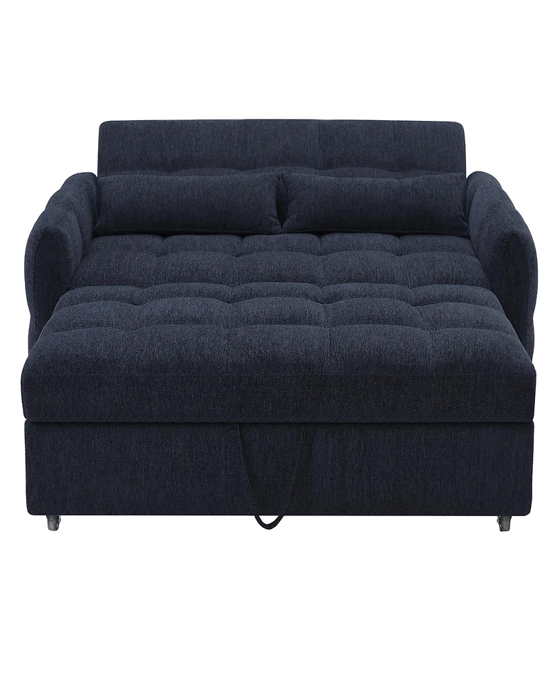 Streamdale Furniture Green Loveseat Sofa Bed with Usb Ports & Pillows