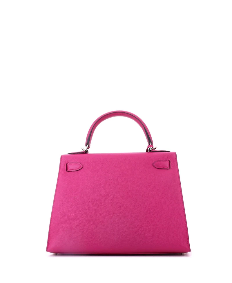 Pre-Owned HERMES Kelly 28 Handbag Pink Epsom with Palladium Hardware