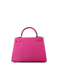 Pre-Owned HERMES Kelly 28 Handbag Pink Epsom with Palladium Hardware