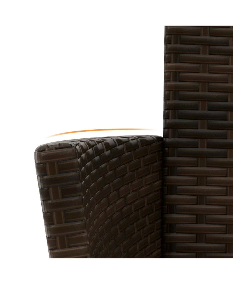 Sugift 4 Piece Patio Rattan Conversation Set with Seat Cushions