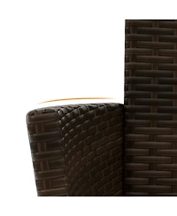 Sugift 4 Piece Patio Rattan Conversation Set with Seat Cushions