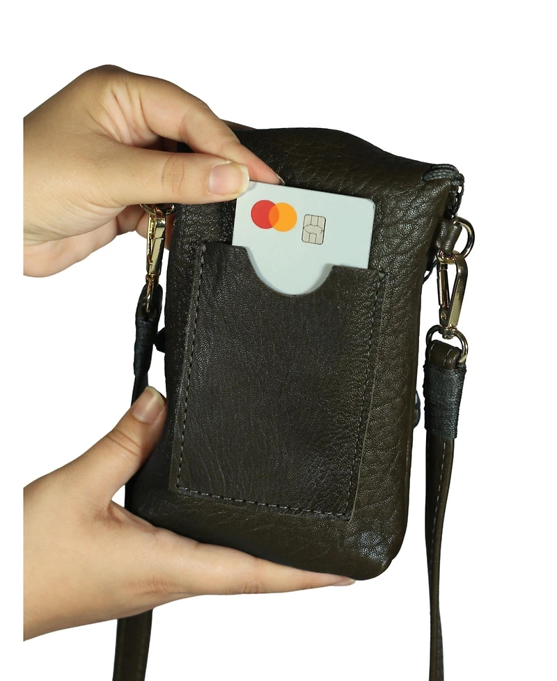 Carlos Falchi Cell Phone Butterly Lambskin Leather Bag