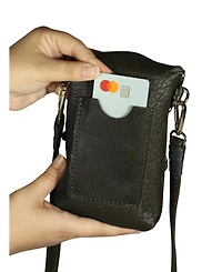 Carlos Falchi Cell Phone Butterly Lambskin Leather Bag