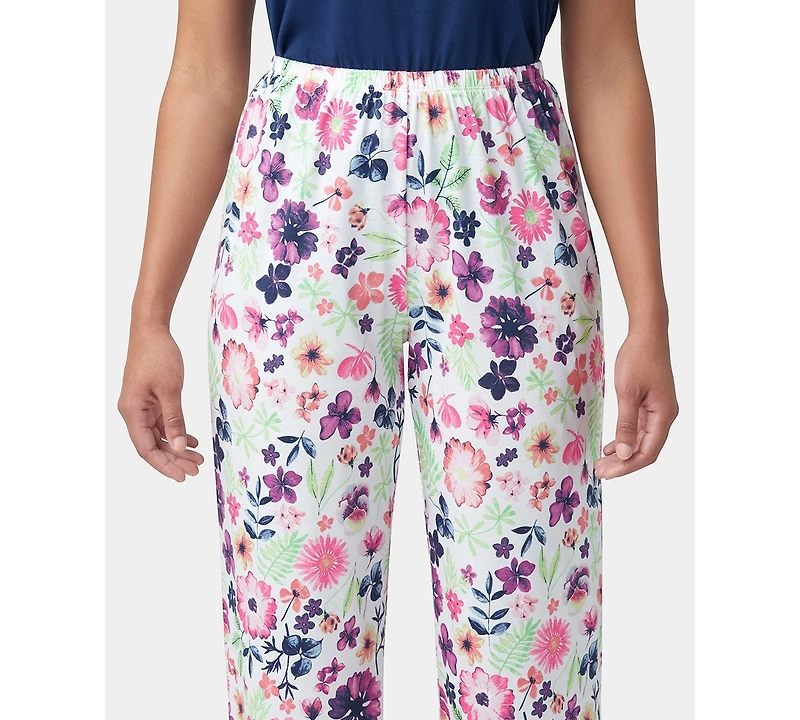 Hue Women's Printed Short-Sleeve Capri Pajama Set