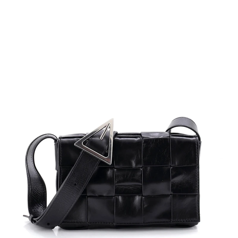 Pre-Owned Bottega Veneta Cassette Crossbody Bag Maxi Intrecciato Leather