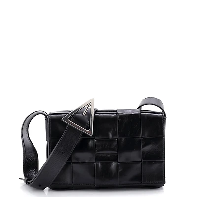 Pre-Owned Bottega Veneta Cassette Crossbody Bag Maxi Intrecciato Leather