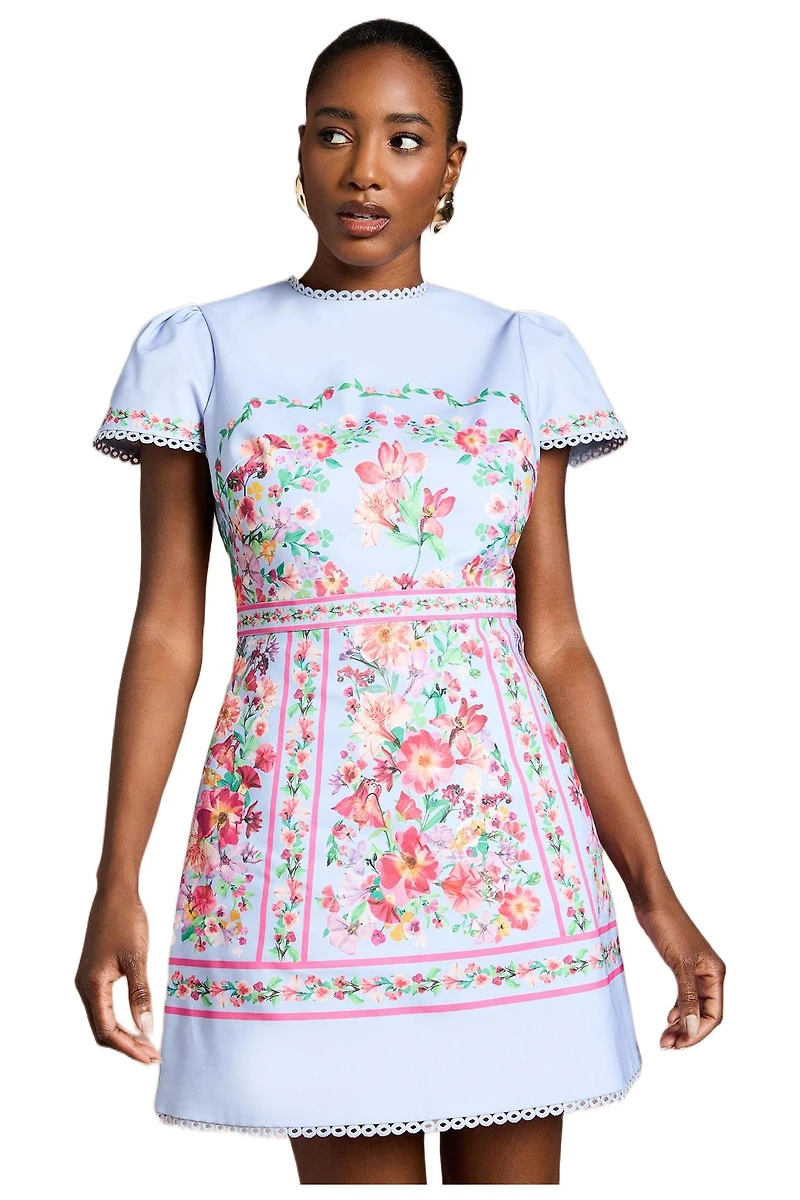 Coast Women's Placement Print Short Sleeve Mini Dress