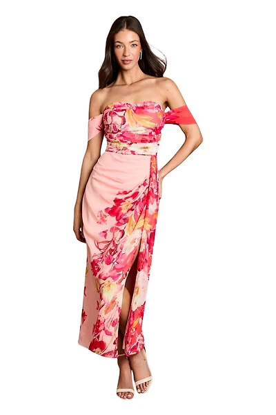 Coast Women's Floral Print Drape Chiffon Dress