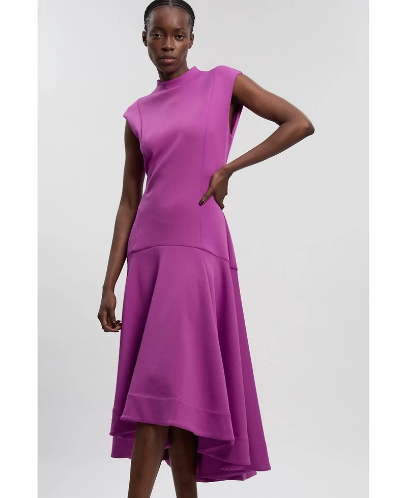 Karen Millen Women's Ruffle Hem Sleeveless Midi Dress