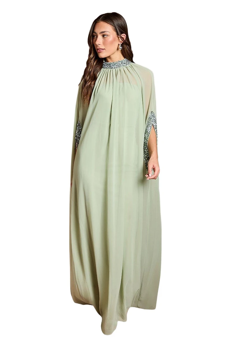 Coast Women's Chiffon Cape Style Sequin Maxi Dress