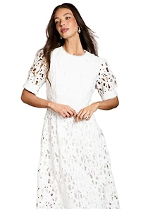 Coast Women's Short Sleeve Lace Midi Dress