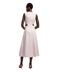 Karen Millen Women's Tailored Linen Full Midi Dress