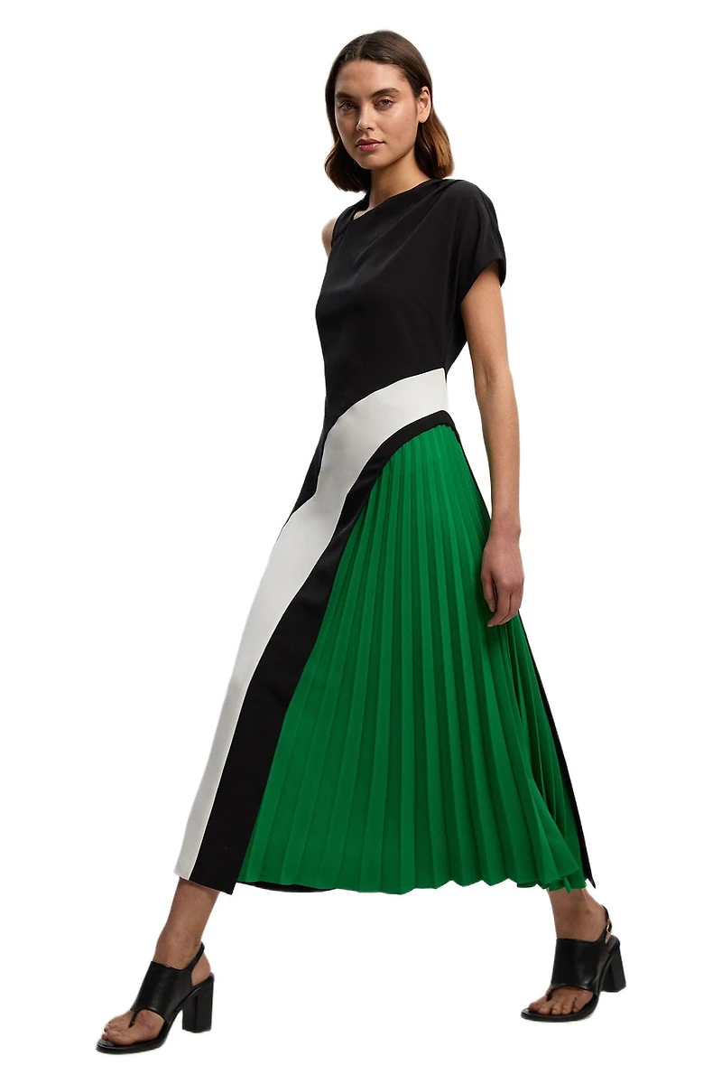 Karen Millen Women's Block Pleated Midi Dress