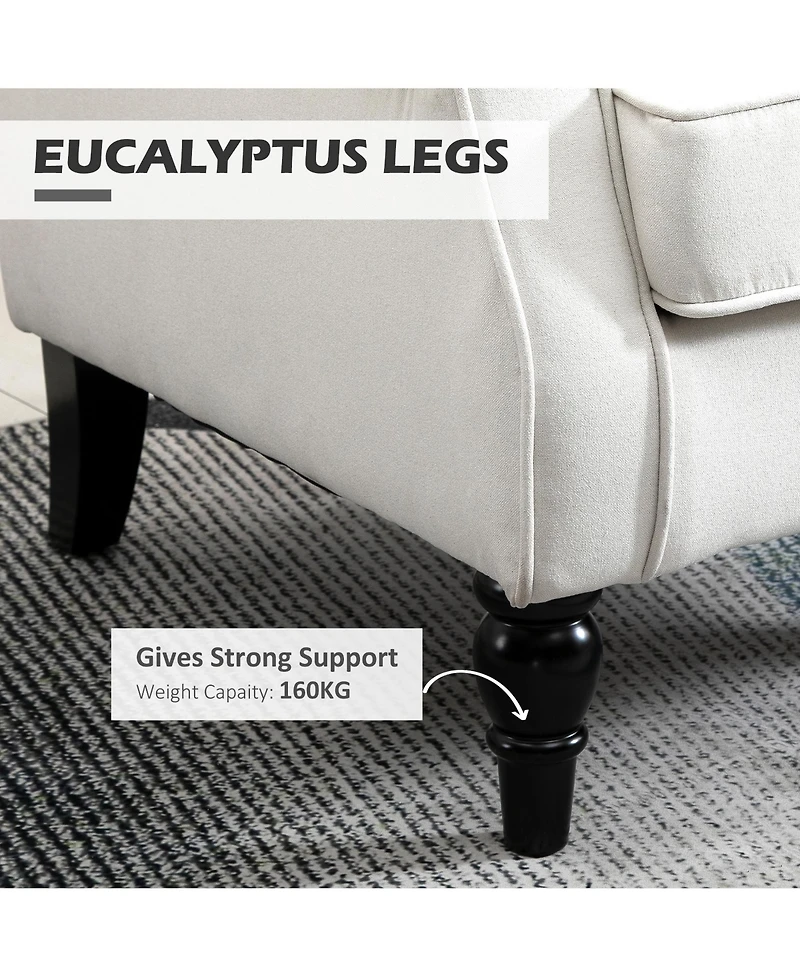 Boyel Living Button-Tufted Accent Chair with High Wingback Rounded Cushioned Armrests