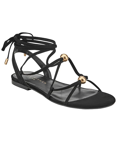 Marc Fisher Ltd Women's Ellan Strappy Tie-Up Flat Sandals