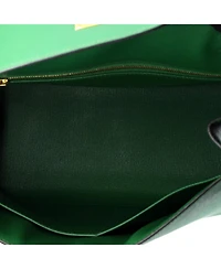 Pre-Owned Hermes Kelly 28 Handbag Green Epsom with Gold Hardware