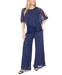 Msk Petite Cape Style Studded Crewneck Top