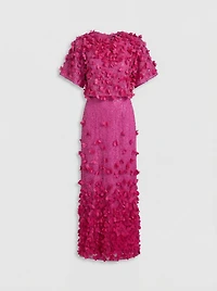 Karen Millen Women's Crystal Applique Angel Sleeve Maxi Dress