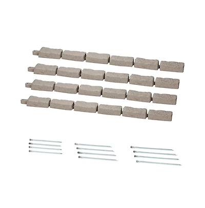 Sugift Faux Stone Landscape Edging 46.4 x 2.2 in Pack Flexible Border