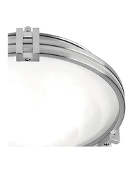 Possini Euro Design Deco Modern Ceiling Light Flush Mount Fixture Wide Brushed Nickel 2-Light Marbleized Glass for Bedroom Kitchen Living Room