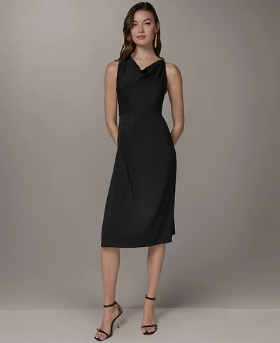 Donna Karan New York Petite Hammered Knot Hardware Midi Dress