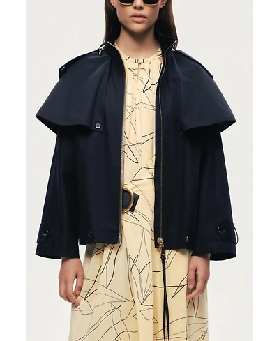 Nocturne Women's Hooded Short Trench Jacket