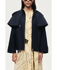 Nocturne Women's Hooded Short Trench Jacket